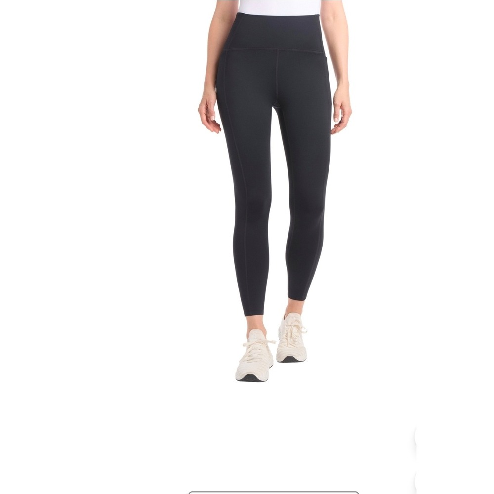 Danskin Streamline Pocket Leggings Black Salt High Waisted 4962 XL 25 Inseam
